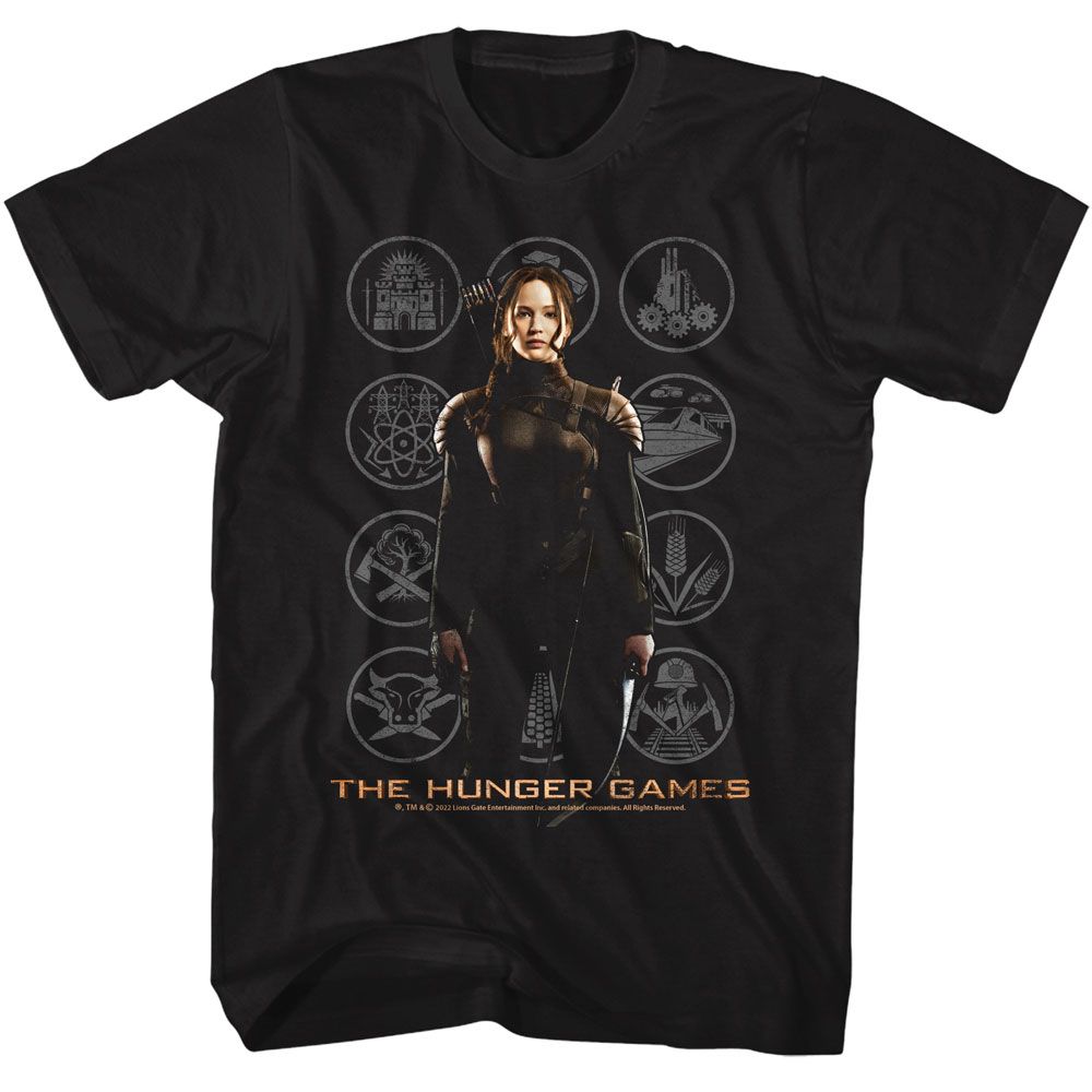 Hunger Games - Katniss With Districts Boyfriend Tee Hoodie, Sweatshirt | ZylaModa.com