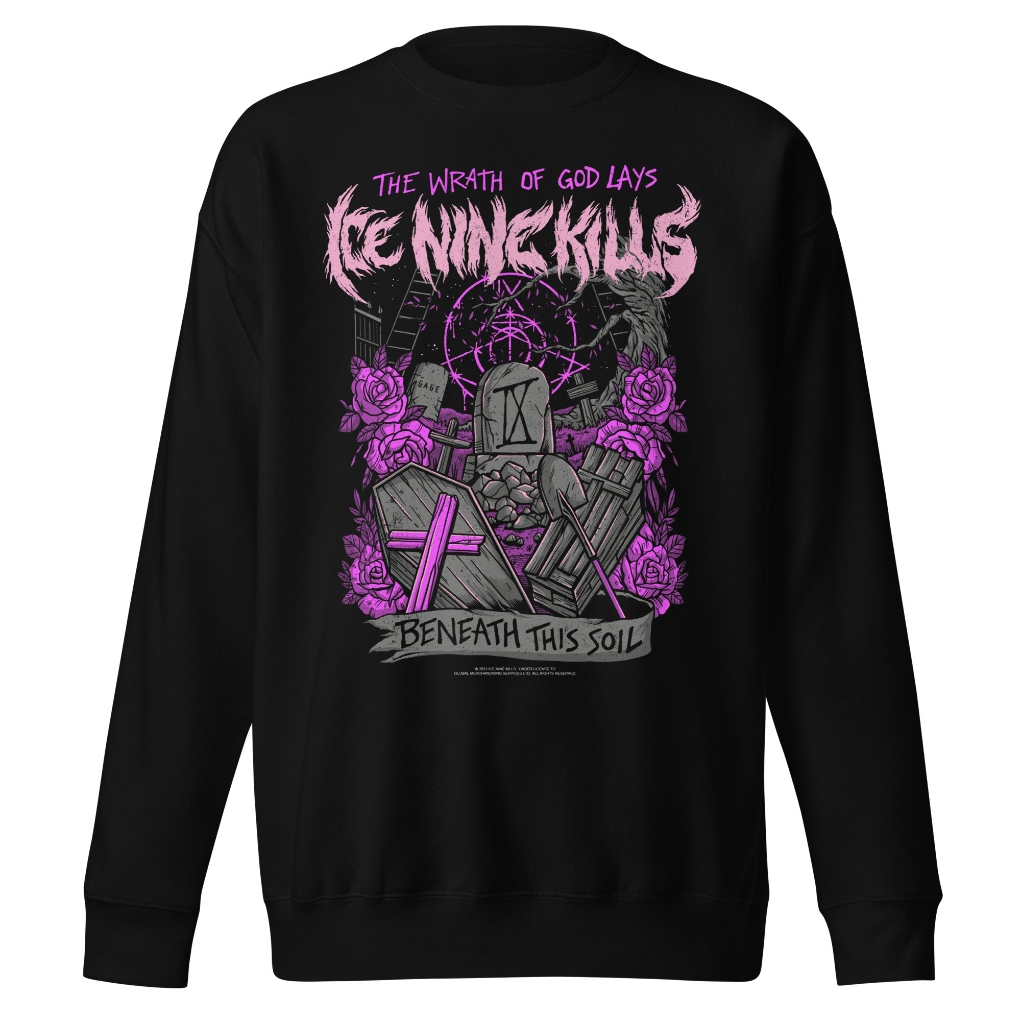 Ice Nine Kills Purple Wrath Jumbo Print Sweatshirt T-Shirts, Hoodie | ZylaModa.com (Image 1)