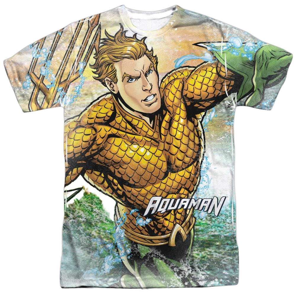 Aquaman - Rough Seas Adult All Over Print 100% Poly T-Shirt Hoodie, Sweatshirt | ZylaModa.com