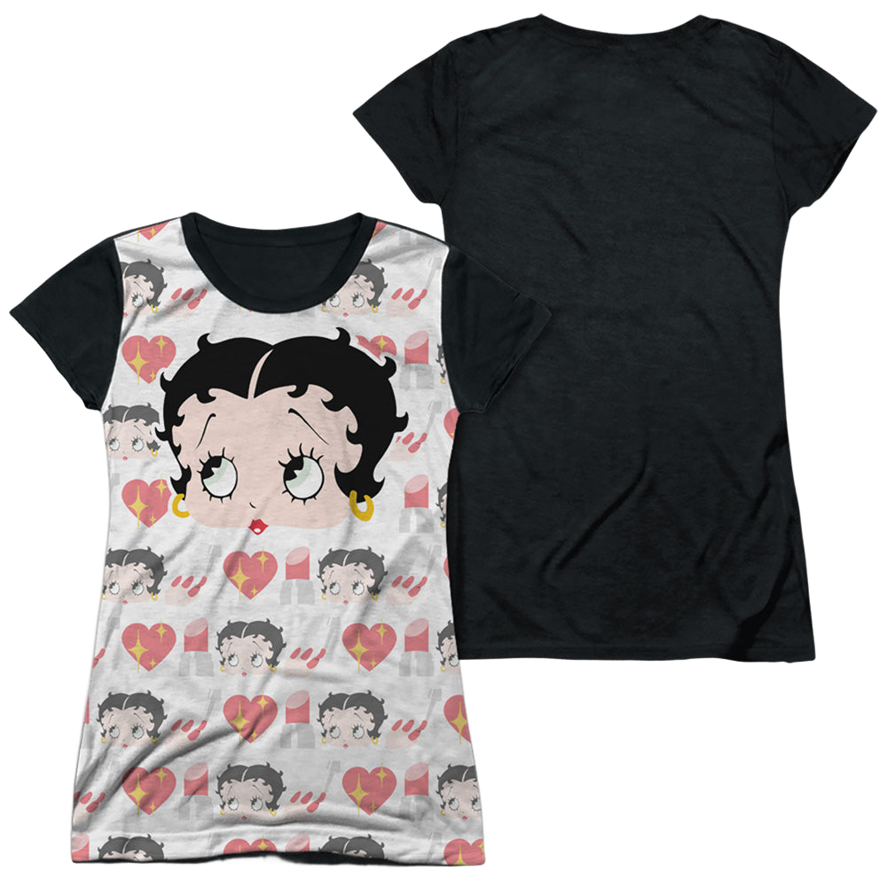 Betty Boop Symbol Sub - Juniors Black Back T-Shirt Hoodie, Sweatshirt | ZylaModa.com