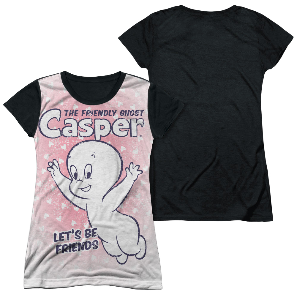 Casper the Friendly Ghost Lets Be Friends - Juniors Black Back T-Shirt Hoodie, Sweatshirt | ZylaModa.com
