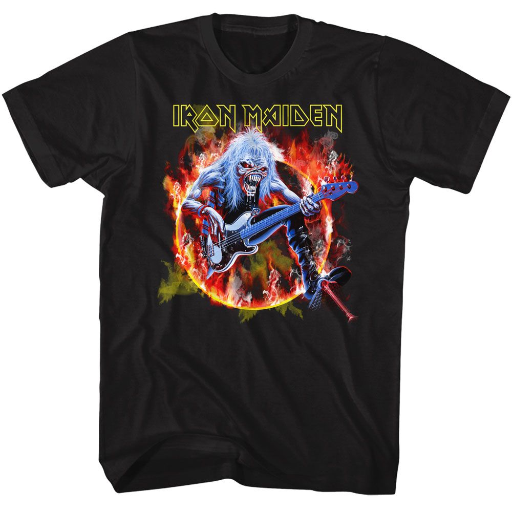 Iron Maiden - Flaming Circle Boyfriend Tee Hoodie, Sweatshirt | ZylaModa.com
