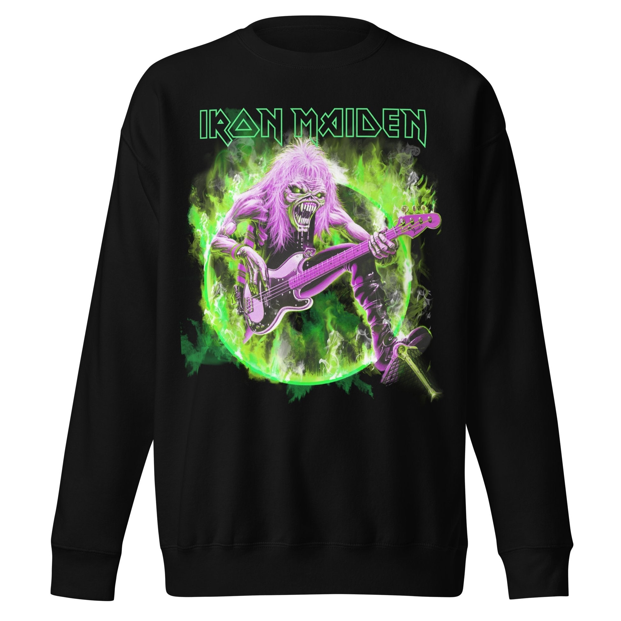Iron Maiden Green Guitar Jumbo Print Sweatshirt T-Shirts, Hoodie | ZylaModa.com (Image 1)