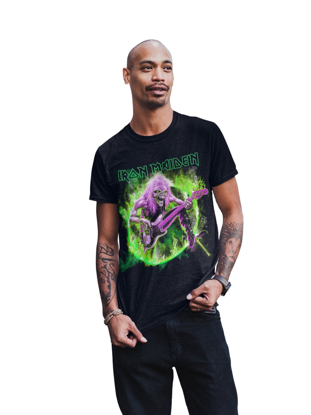 Iron Maiden Green Guitar T-Shirt Hoodie, Sweatshirt | ZylaModa.com (Image 3)