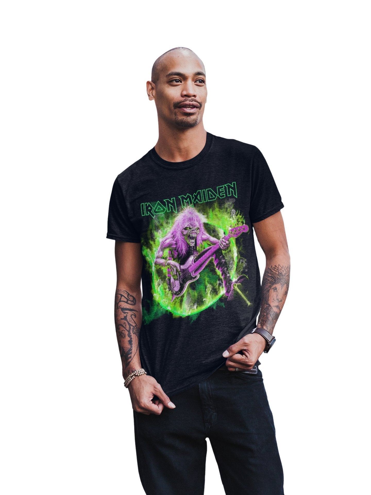 Iron Maiden Green Guitar T-Shirt Hoodie, Sweatshirt | ZylaModa.com (Image 3)