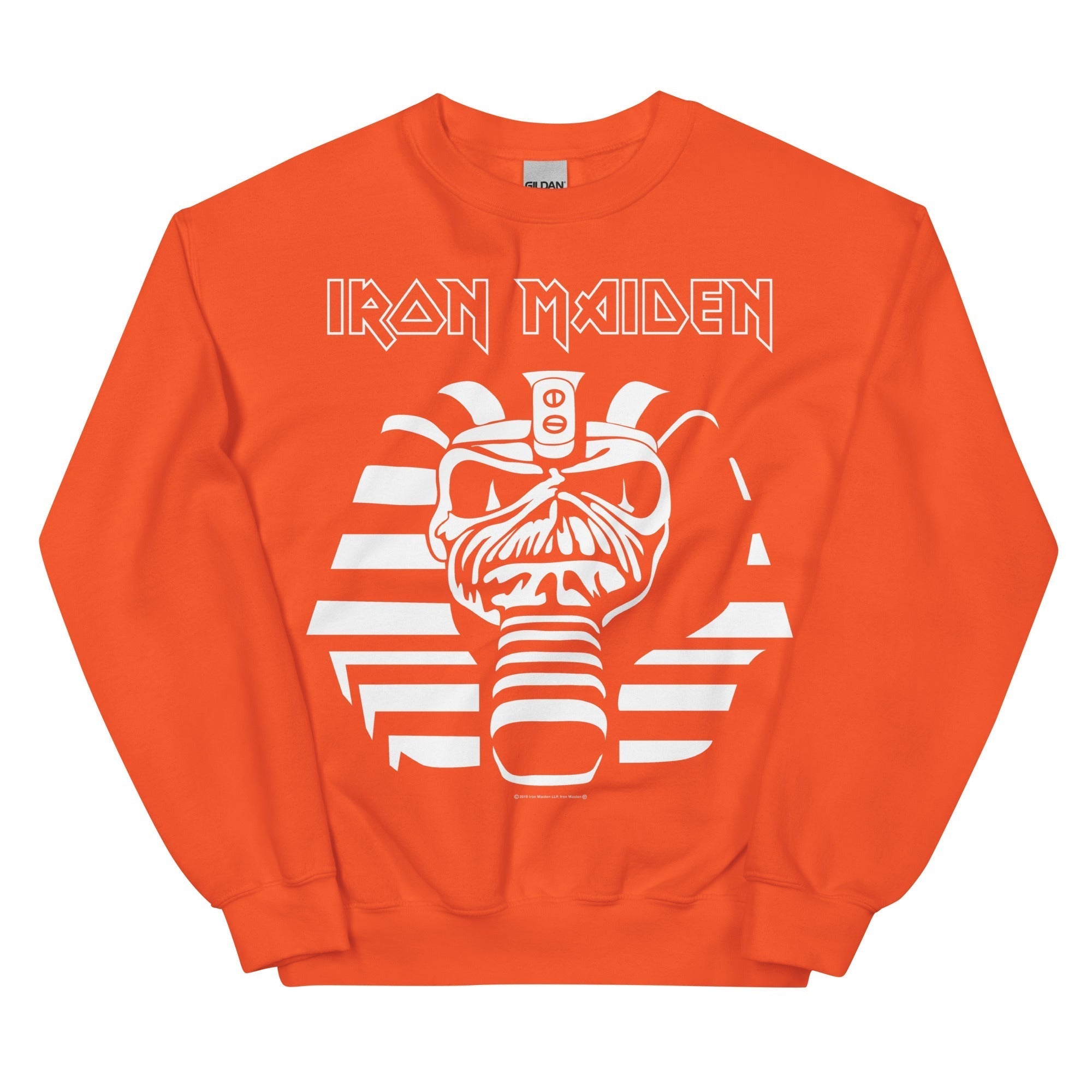 Iron Maiden Orange Powerslave Sweatshirt T-Shirts, Hoodie | ZylaModa.com (Image 1)