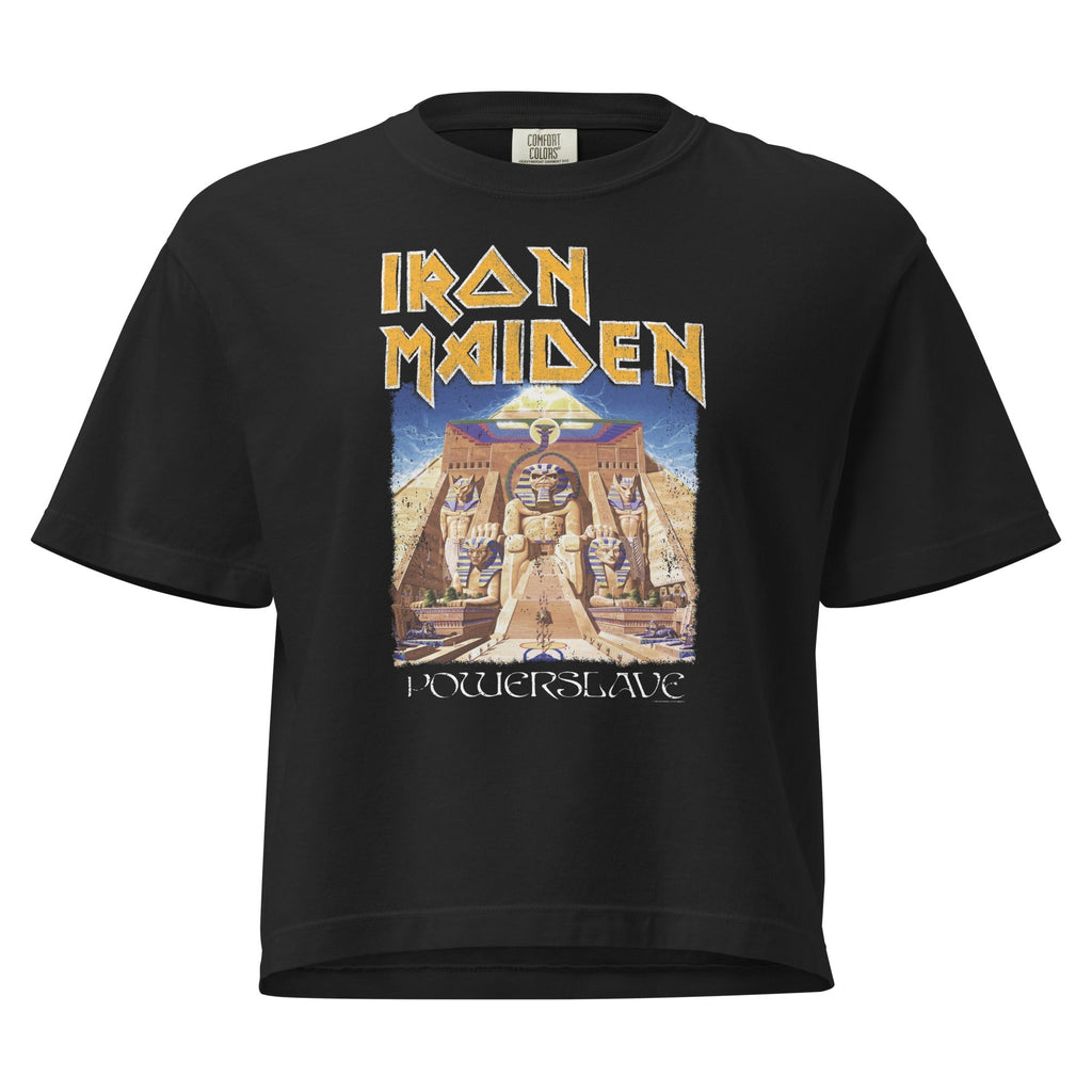 Iron Maiden Powerslave Pharoh Mineral Wash Womens Crop Tee Hoodie, Sweatshirt | ZylaModa.com (Image 2)