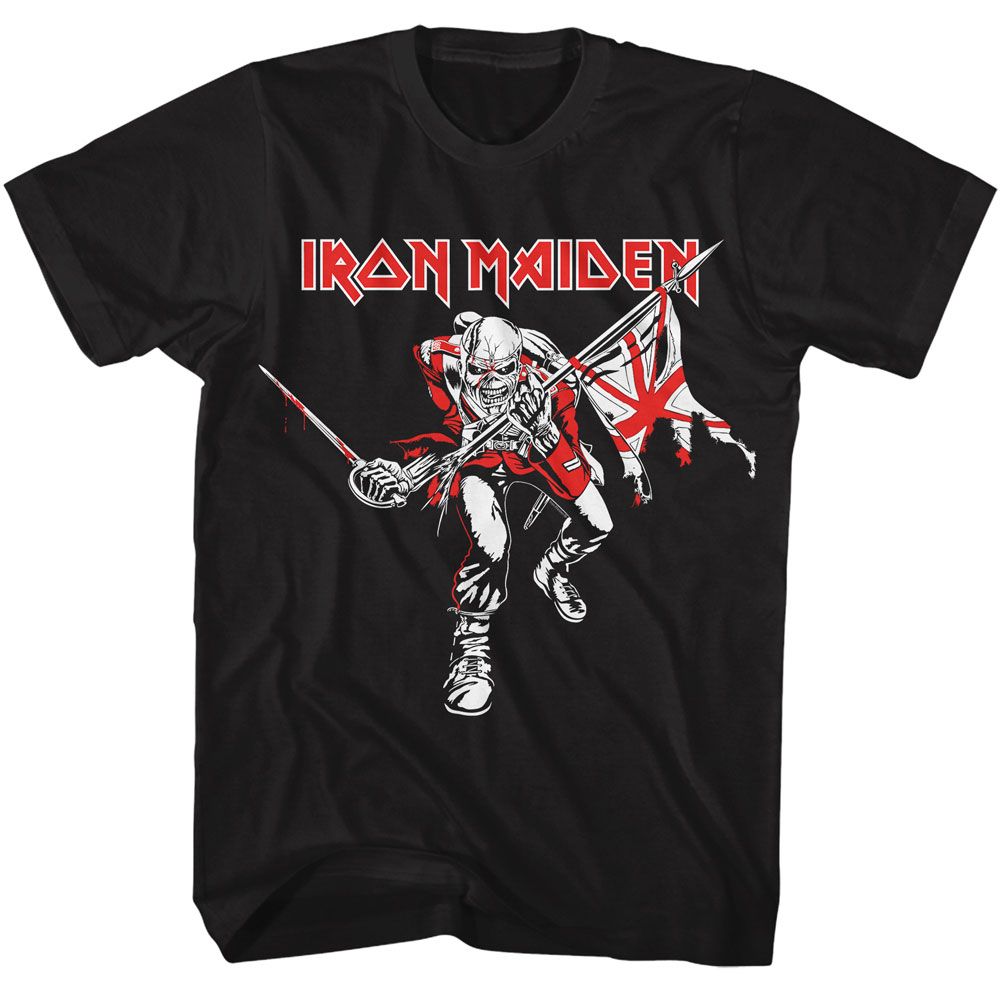 Iron Maiden - Red White Trooper Boyfriend Tee Hoodie, Sweatshirt | ZylaModa.com