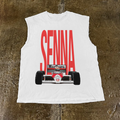 AYRTON 'SENNA' CUT OFF WHITE T-SHIRT Hoodie, Sweatshirt | ZylaModa.com