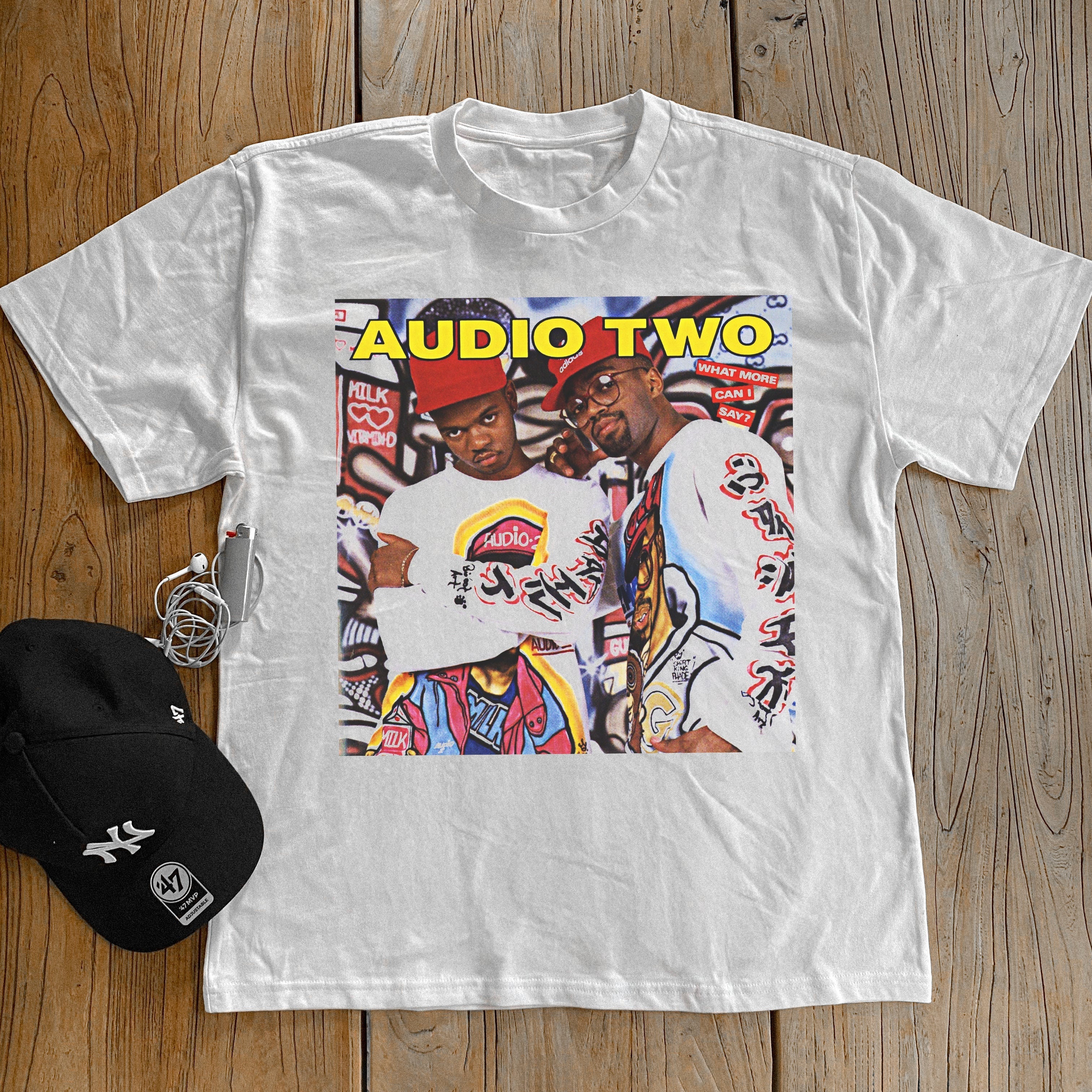 AUDIO TWO HIP HOP HEAVYWEIGHT WHITE T-SHIRT Hoodie, Sweatshirt | ZylaModa.com (Image 1)