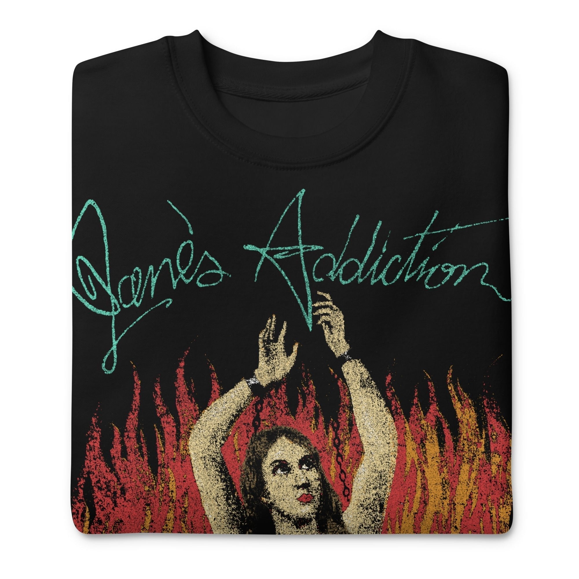 Jane's Addiction Flames Jumbo Print Sweatshirt T-Shirts, Hoodie | ZylaModa.com (Image 3)