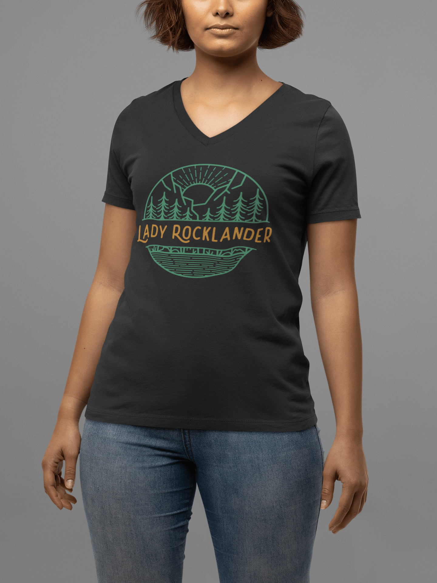 Lady Rocklander V-Neck Tee Hoodie, Sweatshirt | ZylaModa.com (Image 2)
