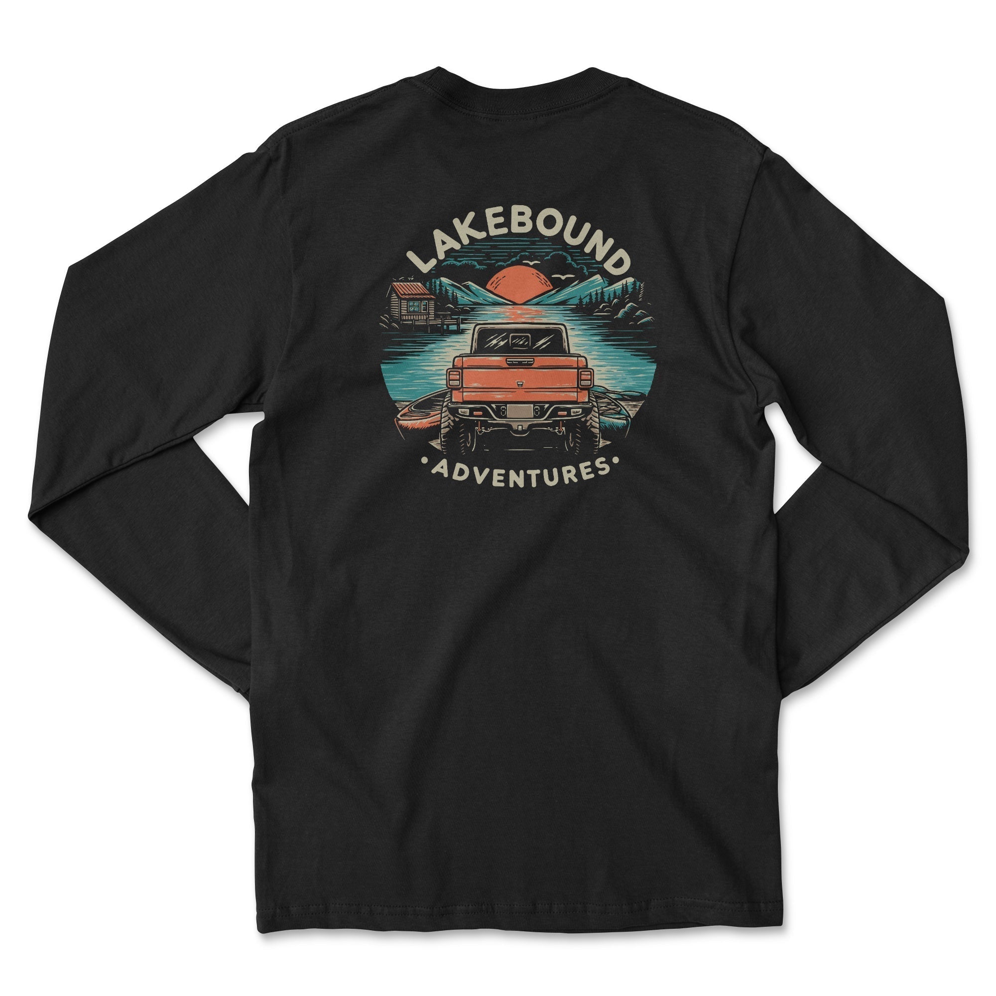 Lakefront Wanderlust Long-Sleeve Tee Hoodie, Sweatshirt | ZylaModa.com (Image 1)