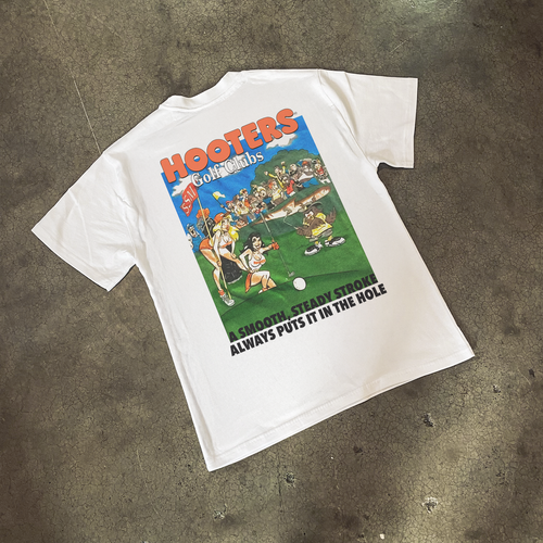 90s 'HOOTERS GOLF CLUB' HEAVY WHITE T-SHIRT Hoodie, Sweatshirt | ZylaModa.com (Image 2)