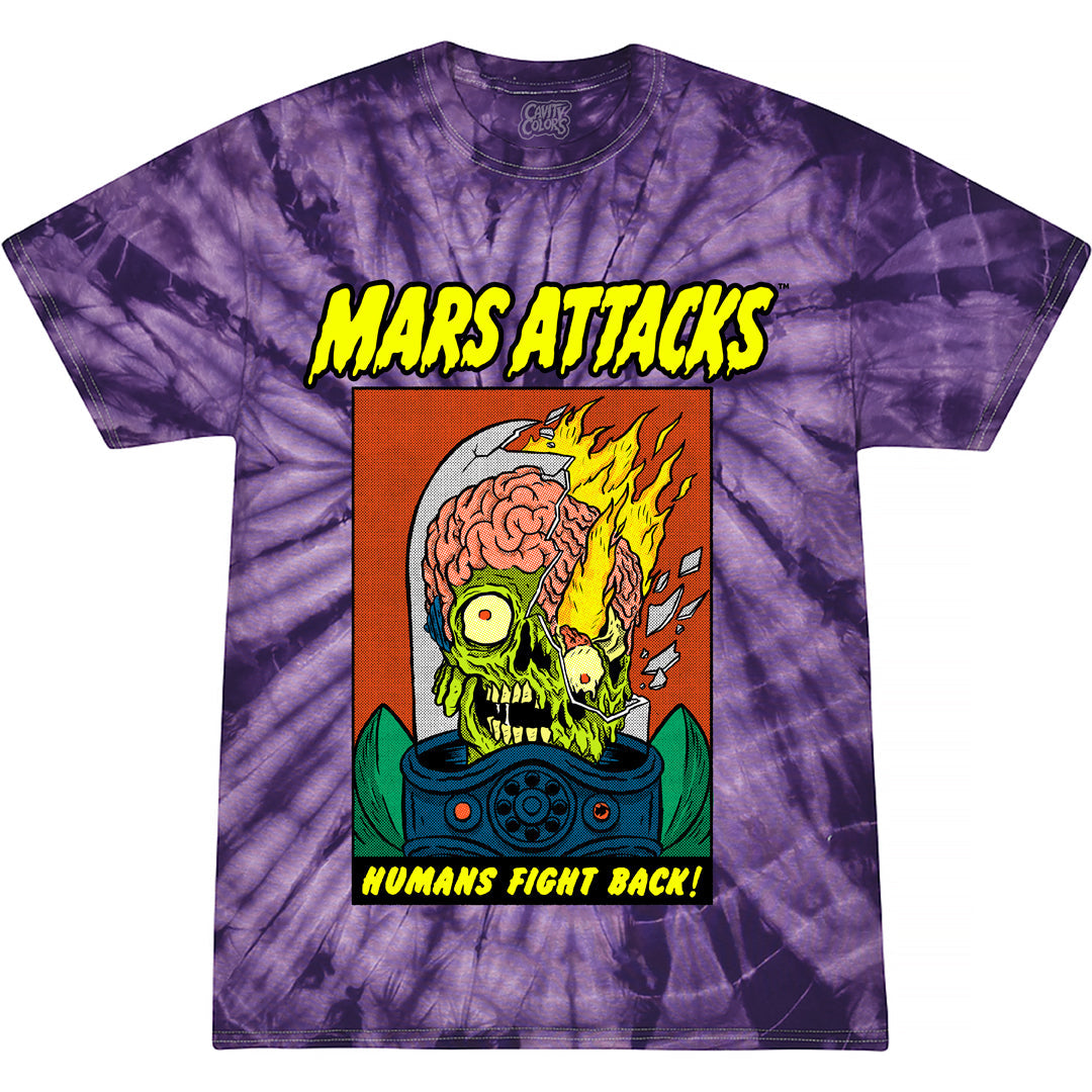 MARS ATTACKS: HUMANS FIGHT BACK - T-SHIRT (PURPLE TIE-DYE) Hoodie, Sweatshirt | ZylaModa.com (Image 1)
