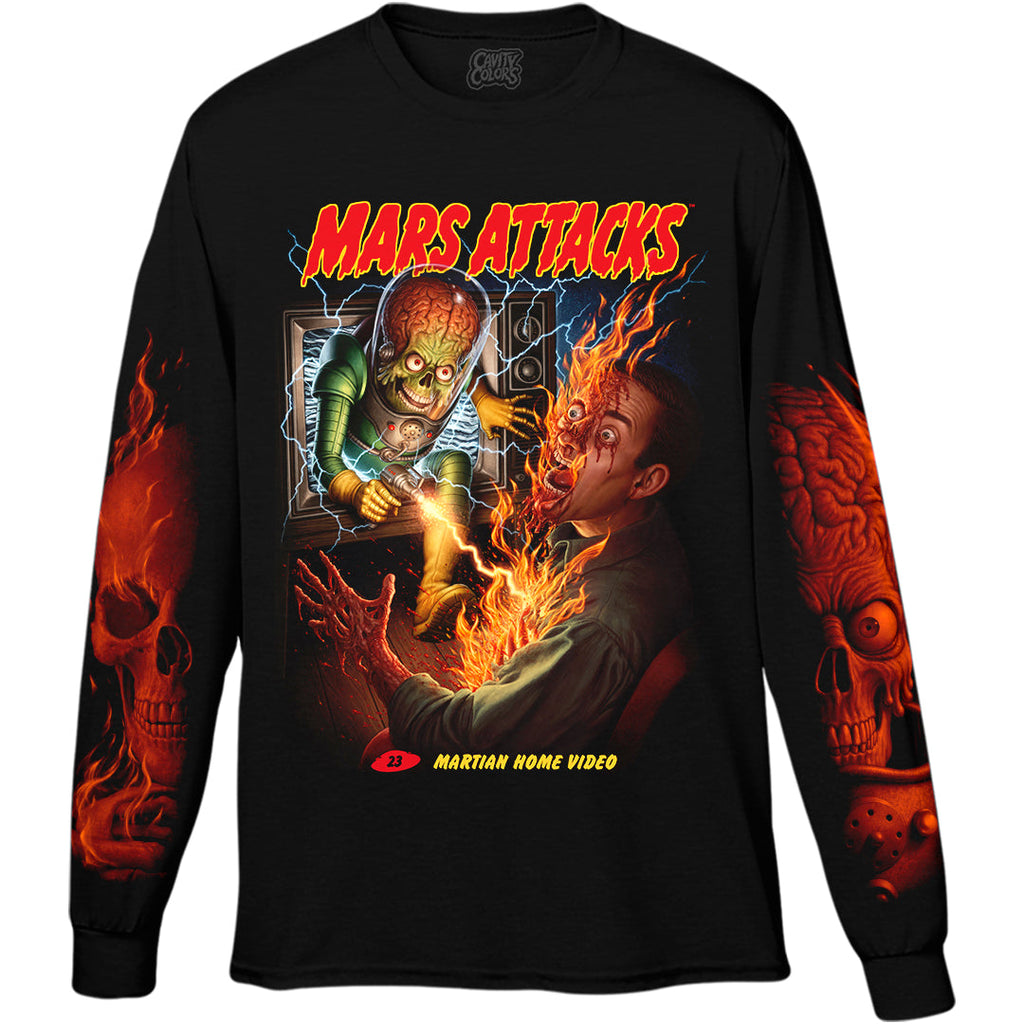 MARS ATTACKS: MARTIAN HOME VIDEO - LONG SLEEVE SHIRT Hoodie, Sweatshirt | ZylaModa.com (Image 1)