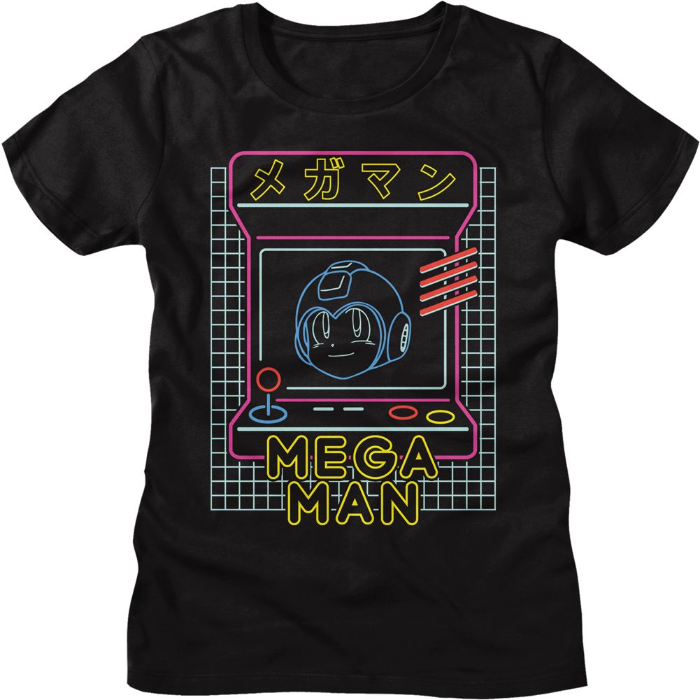 Mega Man - Neon Arcade Womens T-Shirt Hoodie, Sweatshirt | ZylaModa.com