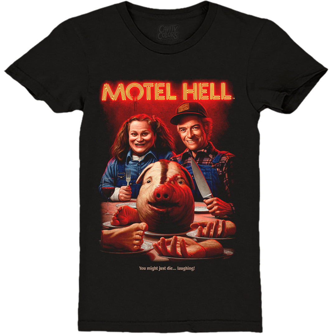 MOTEL HELL: DIE LAUGHING - LADIES T-SHIRT Hoodie, Sweatshirt | ZylaModa.com (Image 1)