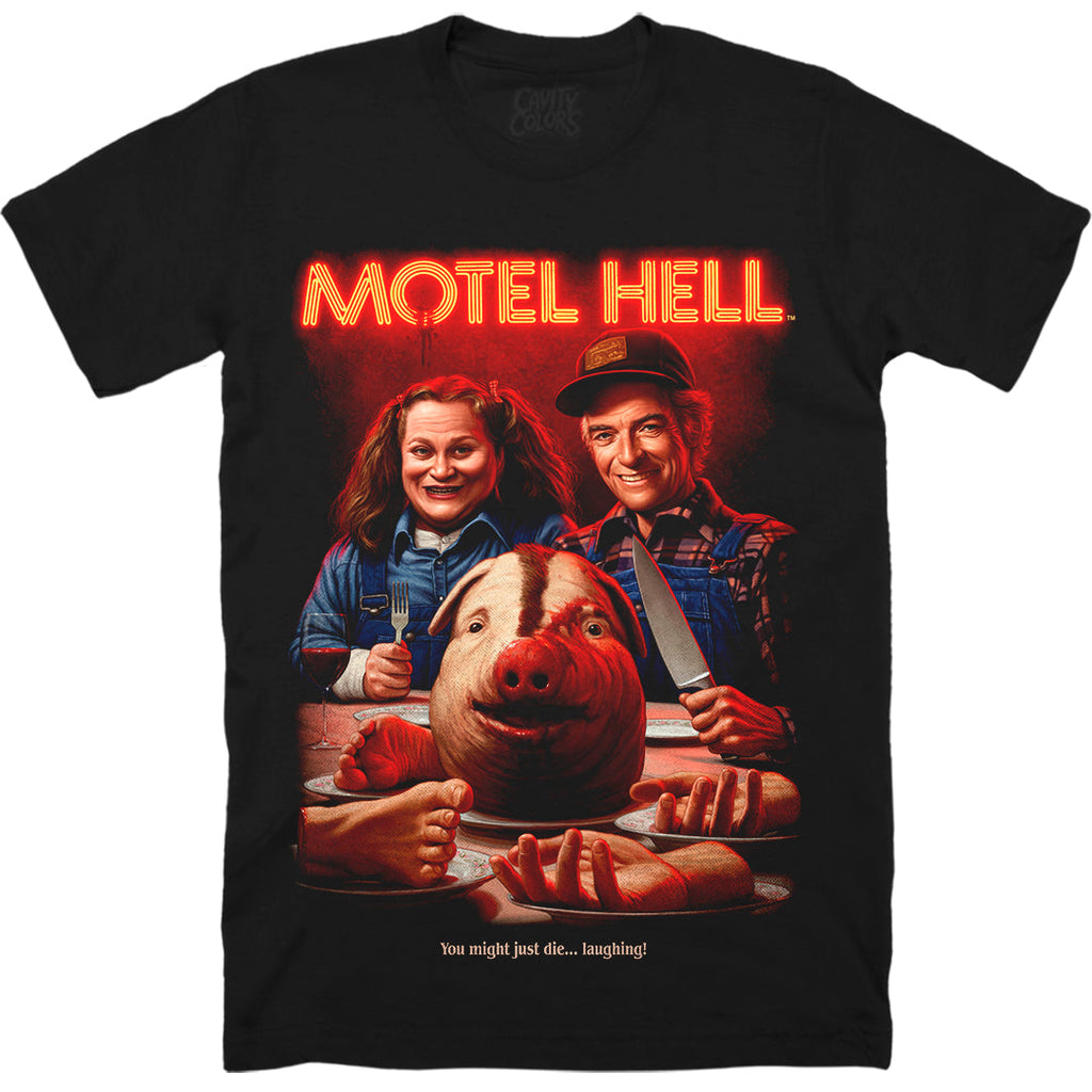 MOTEL HELL: DIE LAUGHING - T-SHIRT Hoodie, Sweatshirt | ZylaModa.com (Image 1)