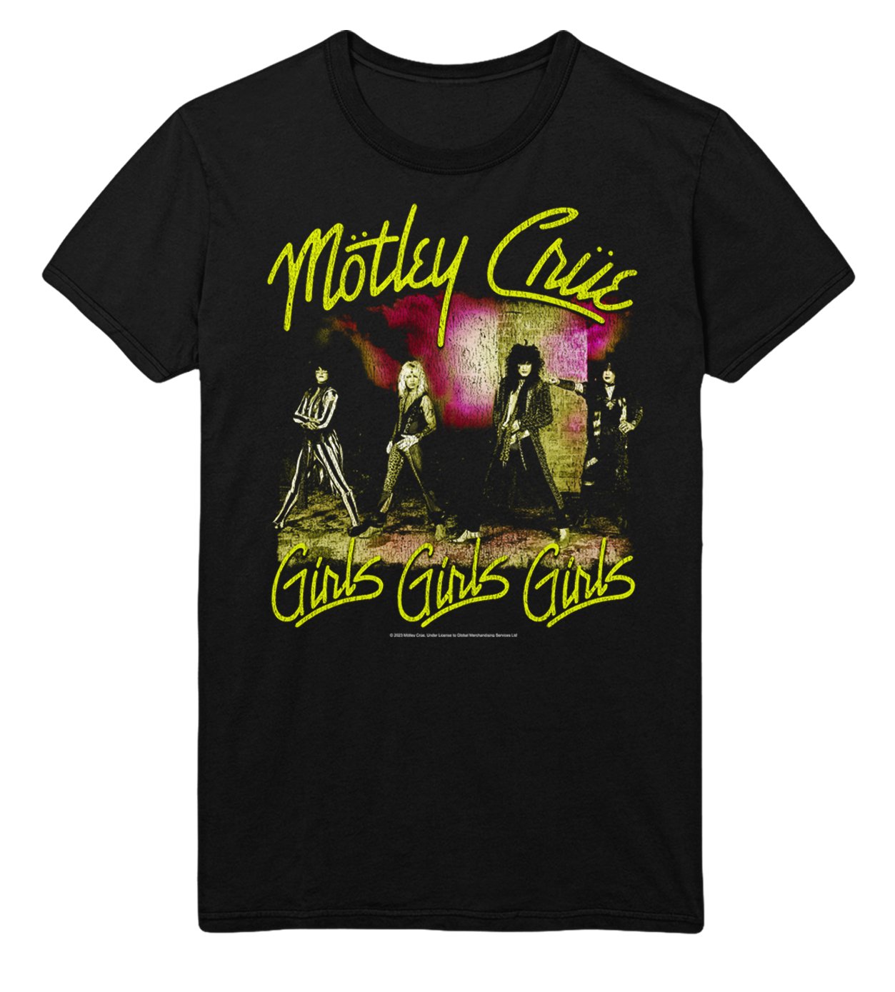 Motley Crue Yellow Girls T-Shirt Hoodie, Sweatshirt | ZylaModa.com (Image 1)