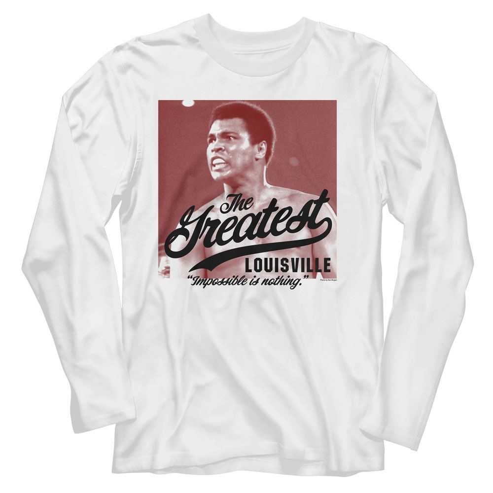 Muhammad Ali - Impossible Is Nothing Long Sleeve Boyfriend Tee Hoodie, Sweatshirt | ZylaModa.com