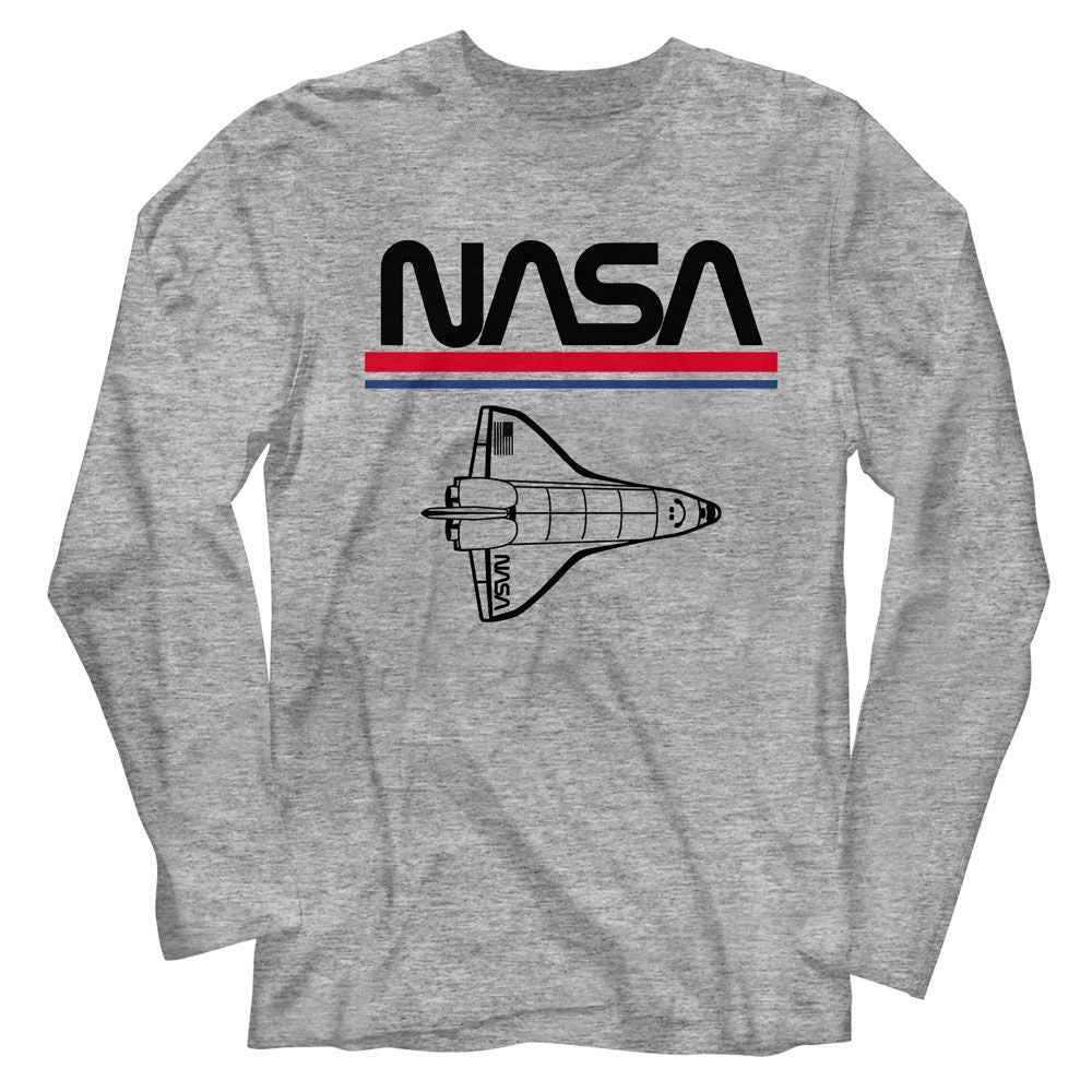 NASA - Worm Logo And Shuttle Long Sleeve Tee Hoodie, Sweatshirt | ZylaModa.com