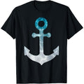 nautical ship boat captain sailing white teal anchor graphic T-Shirt Made in USA Hoodie, Sweatshirt | ZylaModa.com