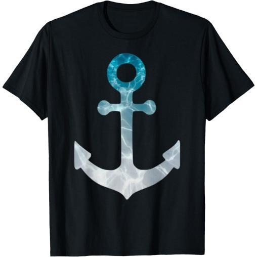 nautical ship boat captain sailing white teal anchor graphic T-Shirt Made in USA Hoodie, Sweatshirt | ZylaModa.com