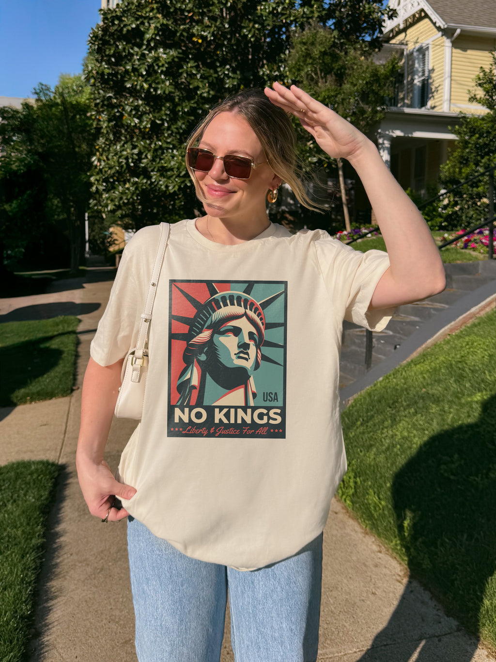 No Kings - Liberty and Justice For All T-Shirt Hoodie, Sweatshirt | ZylaModa.com (Image 2)