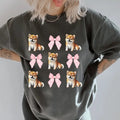 orange shiba inu and bows Shirt~ Unisex Apparel Relaxed Fit Printed In The USA Clothing Womenswear Casual Comfort Cotton...