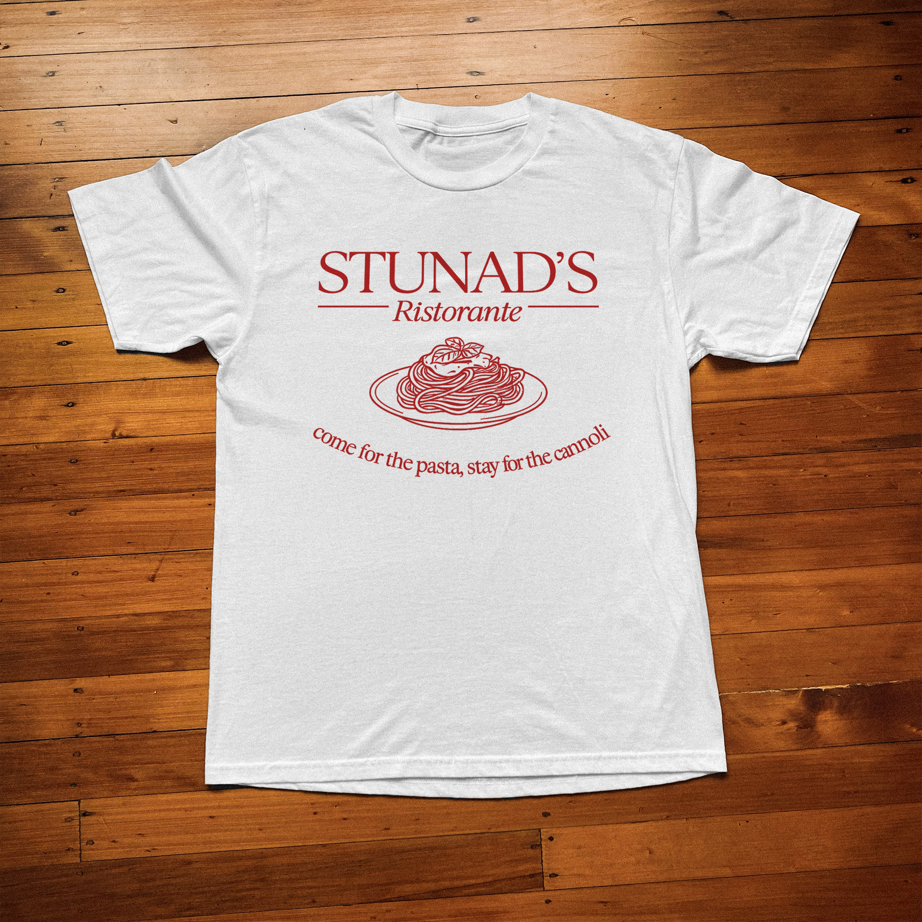 'STUNAD'S RISTORANTE' WHITE T-SHIRT Hoodie, Sweatshirt | ZylaModa.com (Image 1)