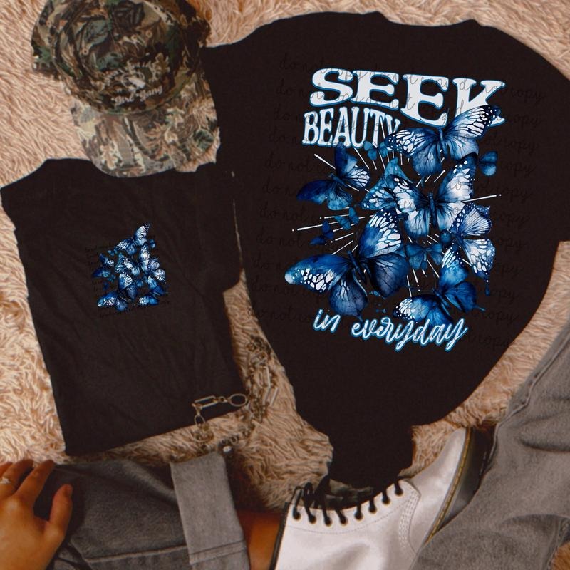 Seek Beauty w/ pocket DTF Transfers - THIS IS NOT A SHIRT Hoodie, Sweatshirt | ZylaModa.com
