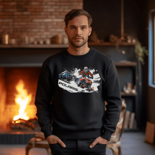 Polaris Adventure Snowmobile Long-Sleeve Tee Hoodie, Sweatshirt | ZylaModa.com (Image 2)