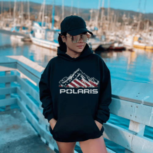 Polaris American Flag Red, White and Blue Hoodie T-Shirts, Sweatshirt | ZylaModa.com (Image 2)