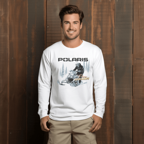 Polaris I'd Rather Be Snowmobiling Long Sleeve Tee Hoodie, Sweatshirt | ZylaModa.com (Image 2)