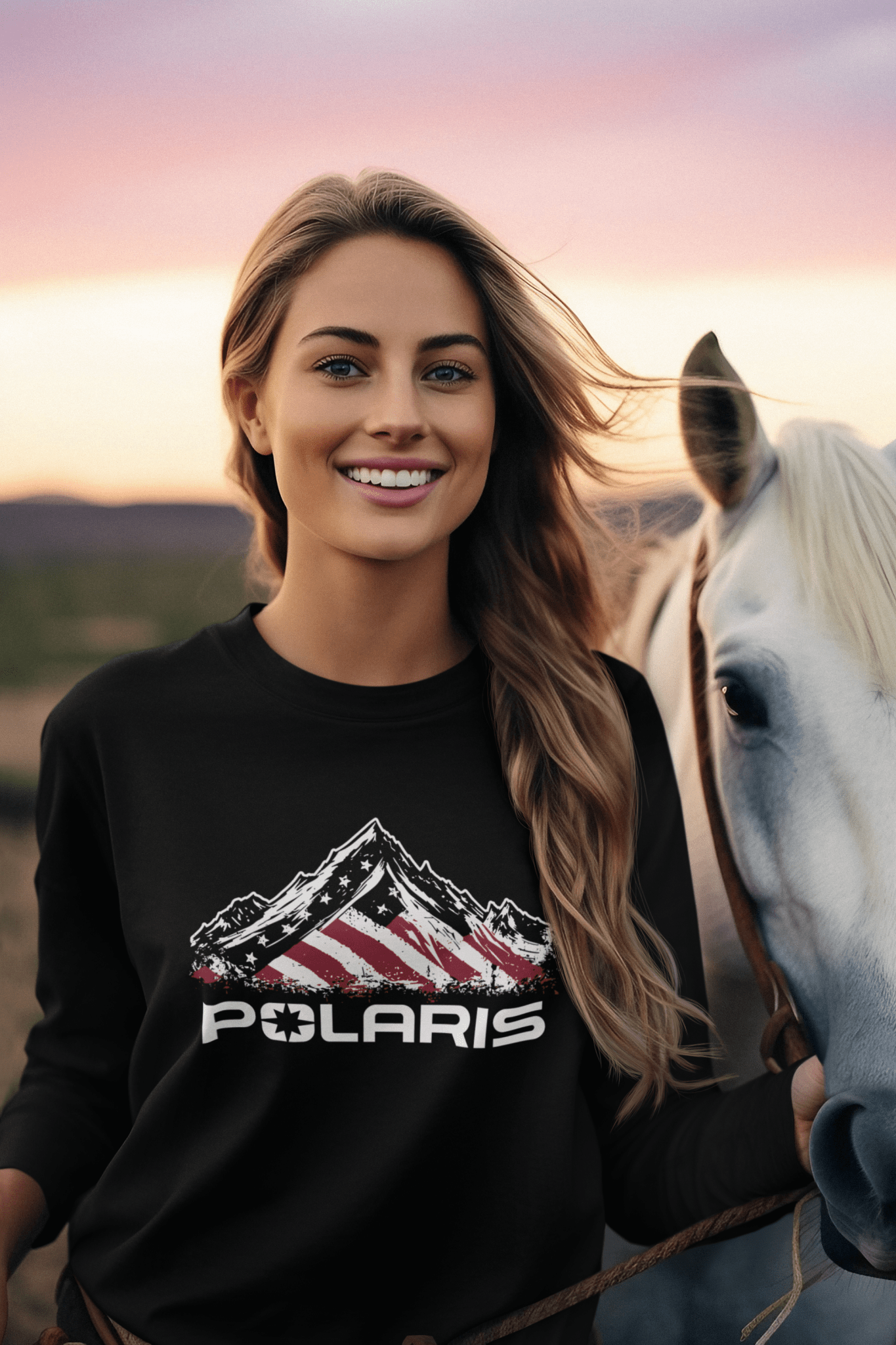Polaris Patriotic Long-Sleeve Tee Shirt Hoodie, Sweatshirt | ZylaModa.com (Image 2)