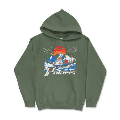 Polaris Retro 70's Snowmobile Hoodie T-Shirts, Sweatshirt | ZylaModa.com (Image 1)