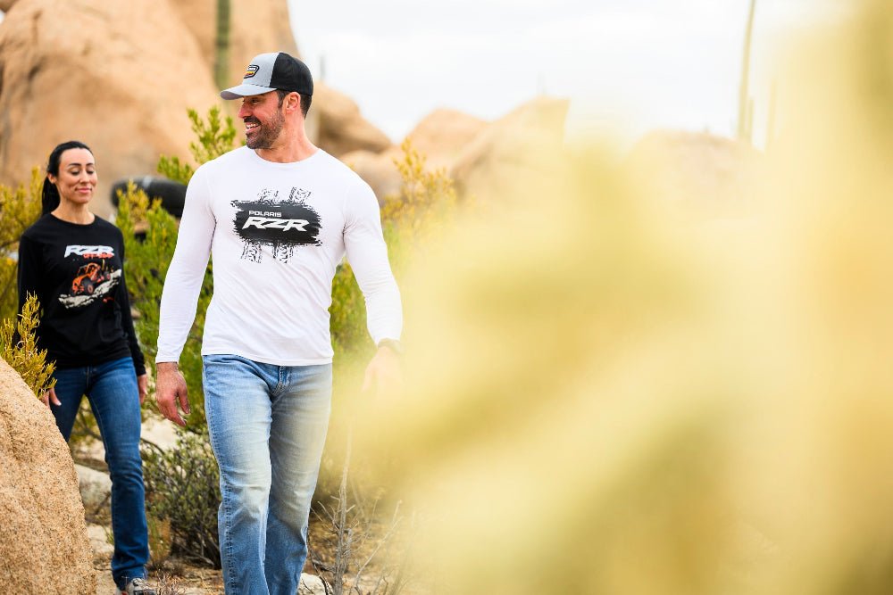 Polaris RZR White Long Sleeve Tee: Adventure-Ready Gear Hoodie, Sweatshirt | ZylaModa.com (Image 4)