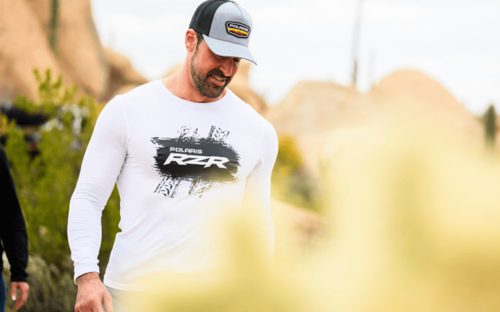 Polaris RZR White Long Sleeve Tee: Adventure-Ready Gear Hoodie, Sweatshirt | ZylaModa.com (Image 3)