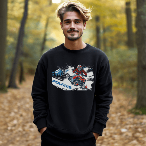 Polaris Snow Trail Rider Sweatshirt - Snowmobile Apparel T-Shirts, Hoodie | ZylaModa.com (Image 2)