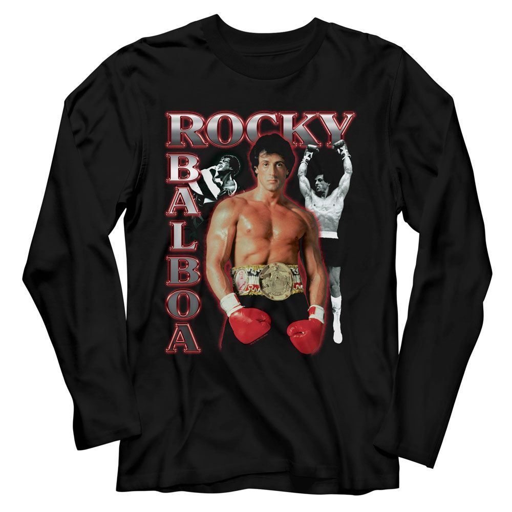 Rocky - Three Photo Collage Long Sleeve Tee Hoodie, Sweatshirt | ZylaModa.com