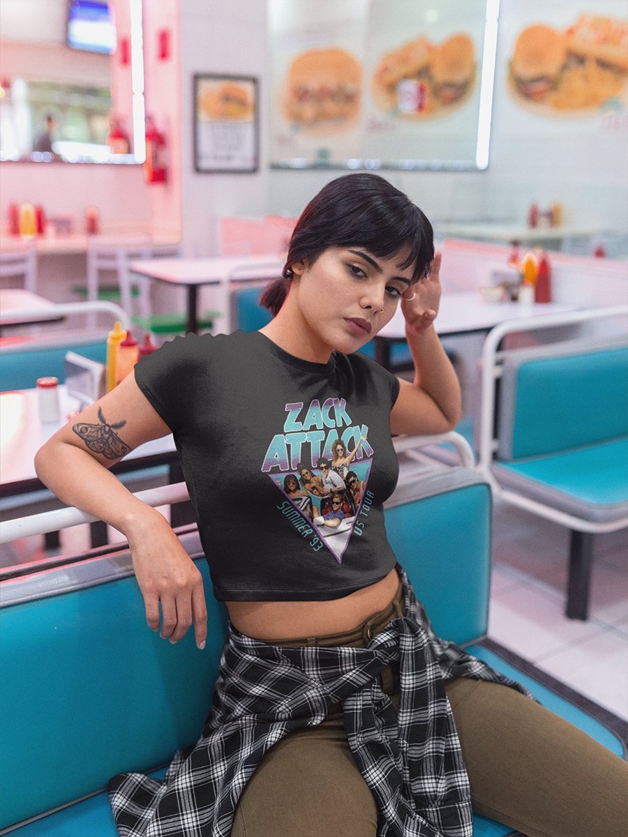 Saved By The Bell Summer Tour 93 Womens Crop Tee Hoodie, Sweatshirt | ZylaModa.com (Image 1)