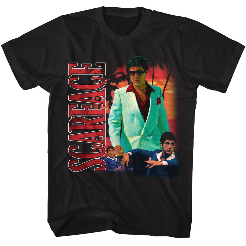 Scarface - Collage With Palm Tree BG Boyfriend Tee Hoodie, Sweatshirt | ZylaModa.com
