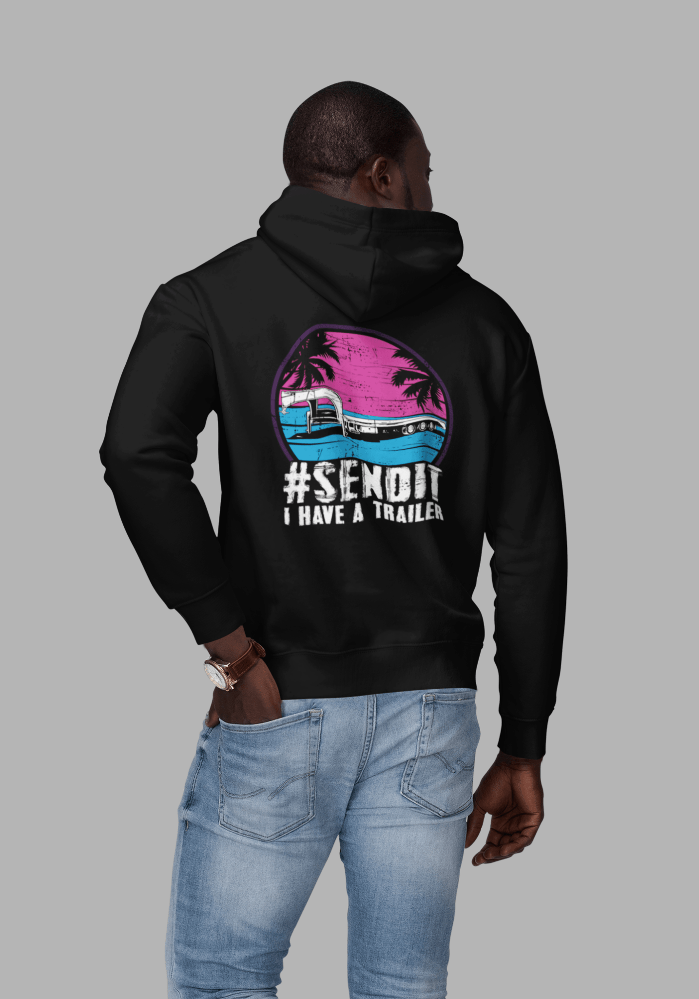 #SENDIT I Have A Trailer Zip-Up Retro Hoodie T-Shirts, Sweatshirt | ZylaModa.com (Image 2)