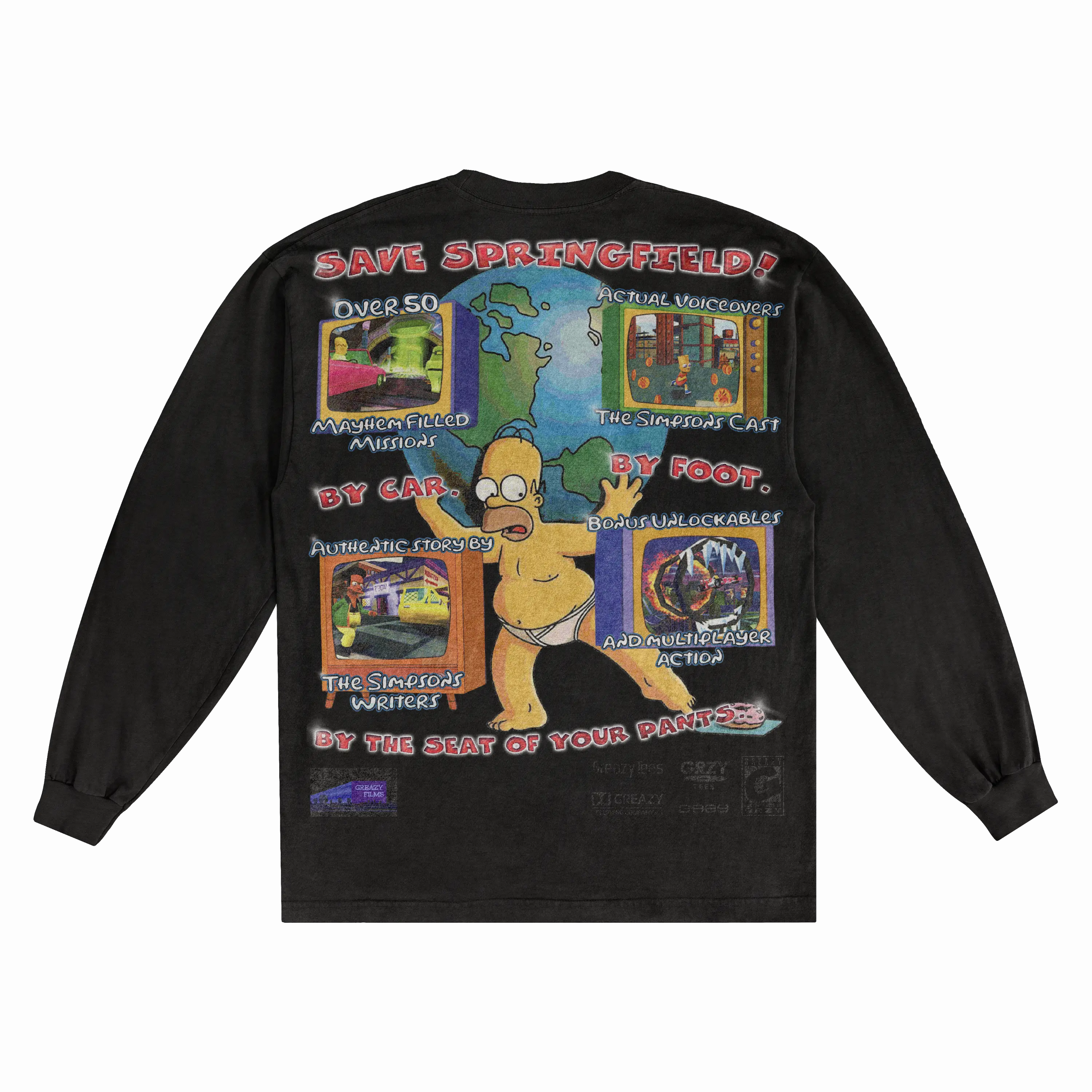 The Simpsons Hit & Run Classic Long Sleeved Tee Hoodie, Sweatshirt | ZylaModa.com (Image 4)
