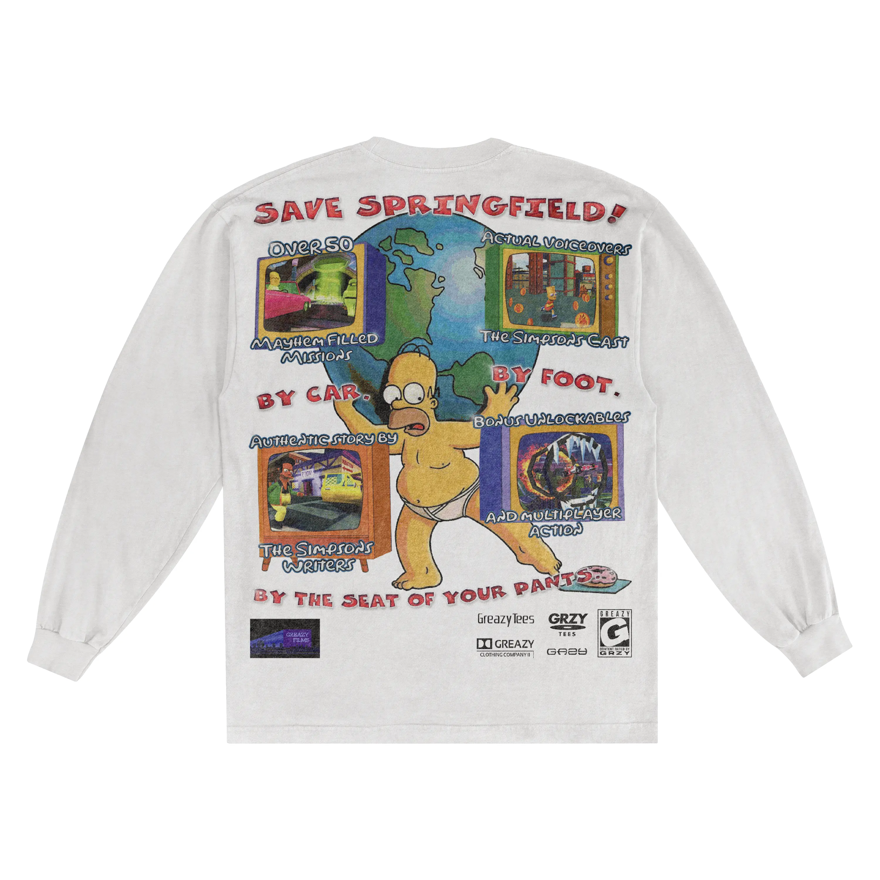 The Simpsons Hit & Run Classic Long Sleeved Tee Hoodie, Sweatshirt | ZylaModa.com (Image 2)