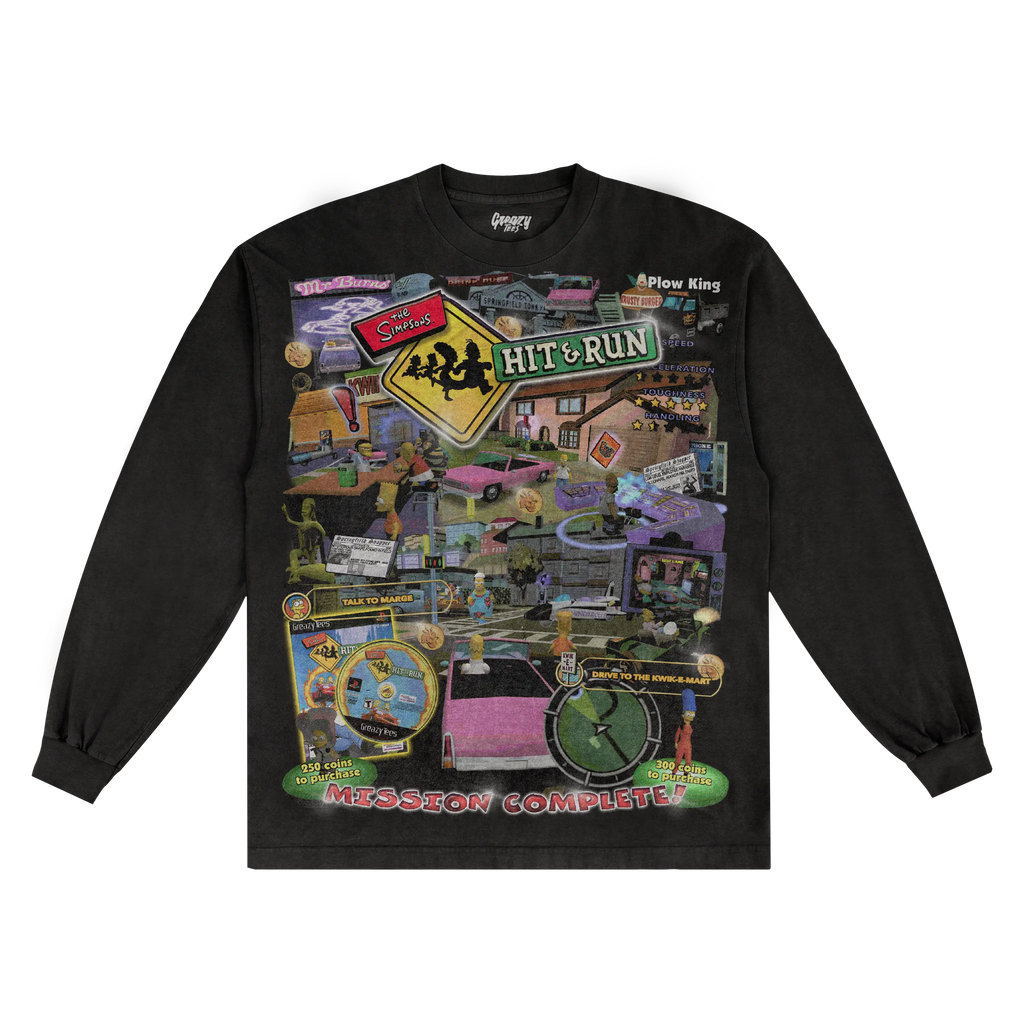 The Simpsons Hit & Run Classic Long Sleeved Tee Hoodie, Sweatshirt | ZylaModa.com (Image 3)