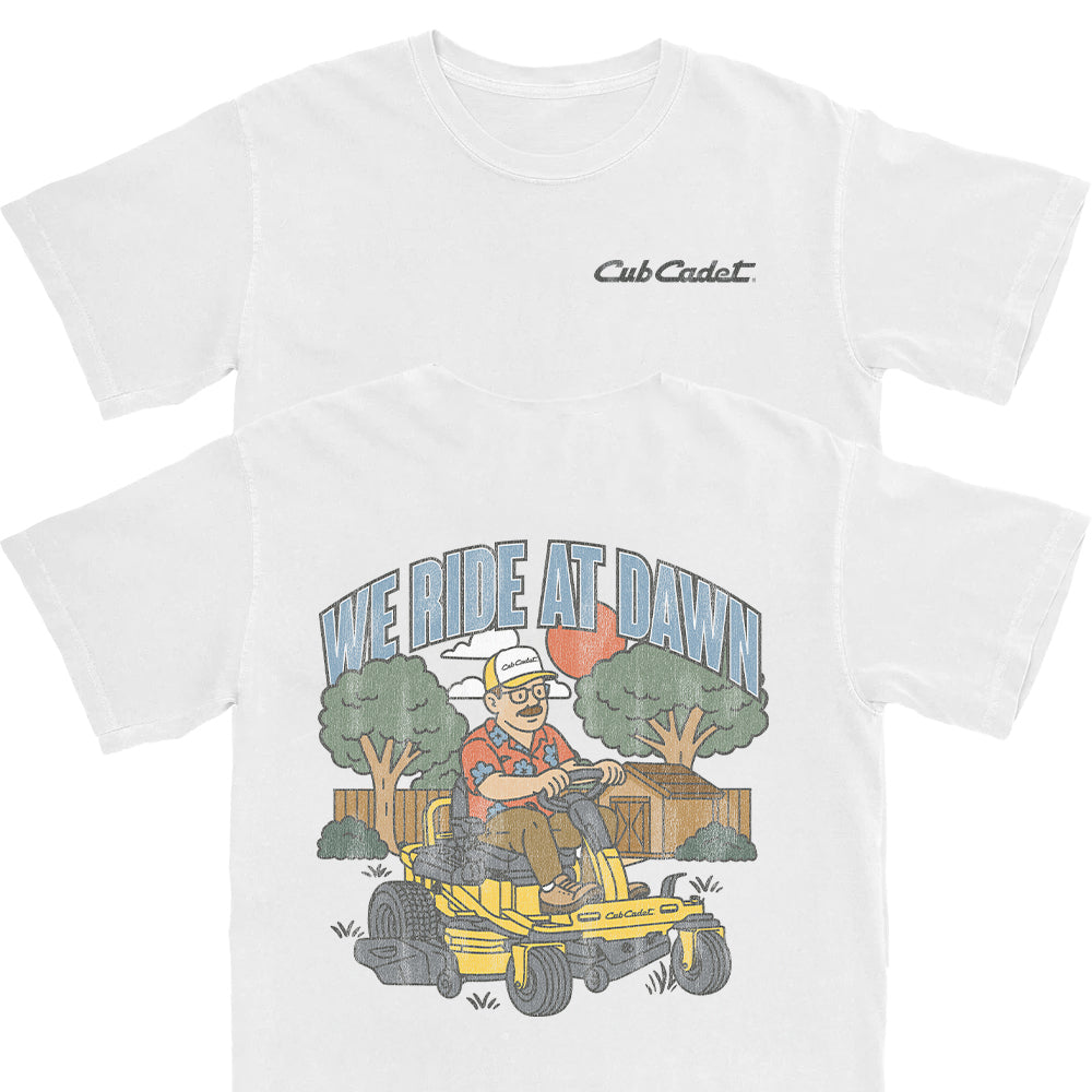 We Ride At Dawn Cub Cadet x MCF T Shirt Hoodie, Sweatshirt | ZylaModa.com (Image 1)