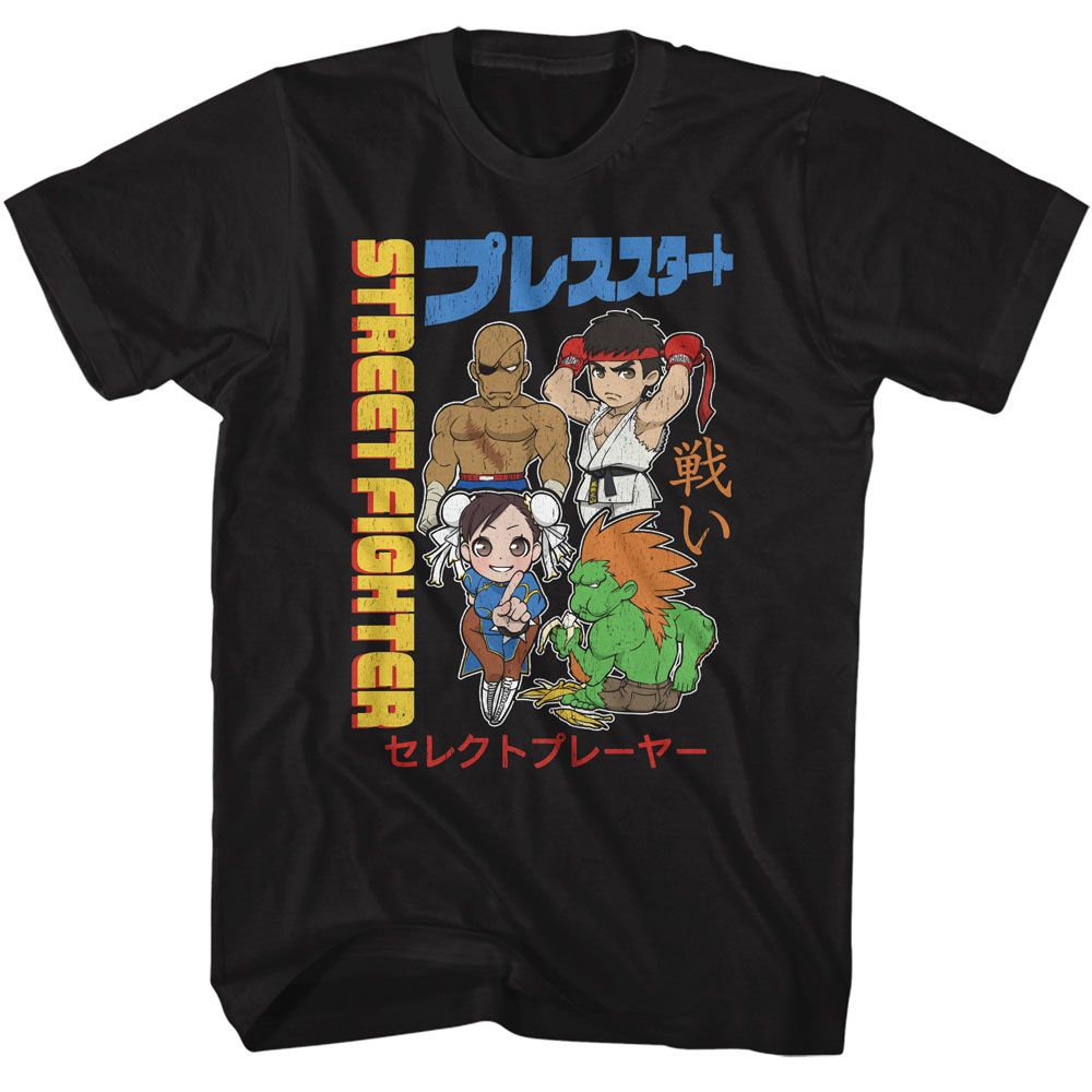 Street Fighter - Chibi With Kanji Boyfriend Tee Hoodie, Sweatshirt | ZylaModa.com