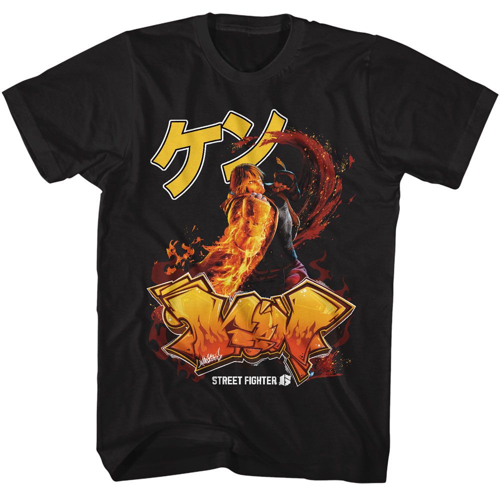 Street Fighter - Ken Graffiti Boyfriend Tee Hoodie, Sweatshirt | ZylaModa.com